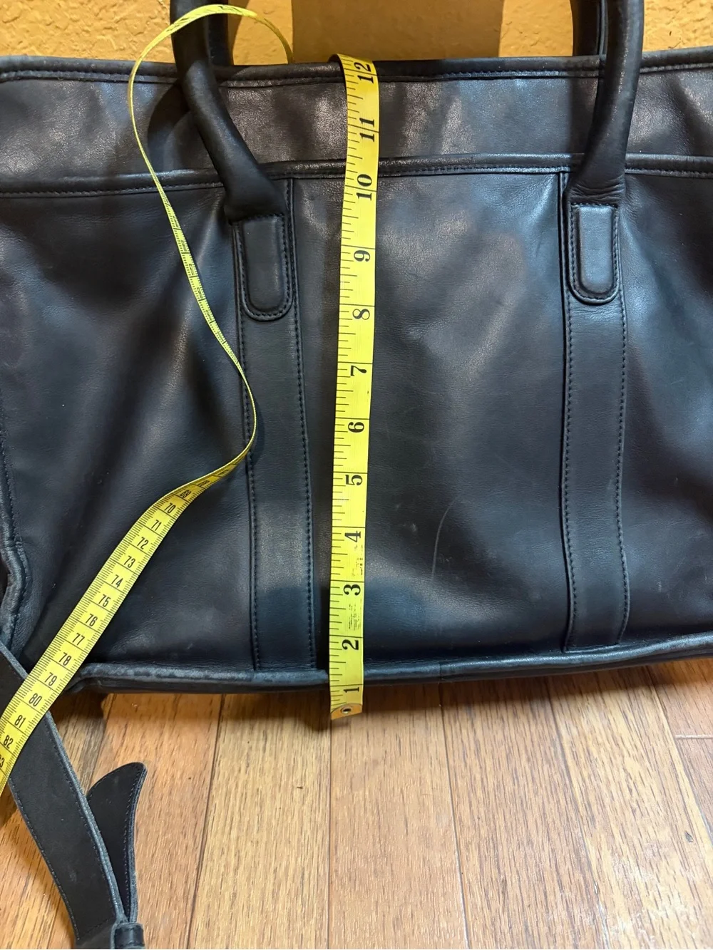 Coach Briefcase Bag | Black Leather  Black Leather Briefcase with Detachable Sho